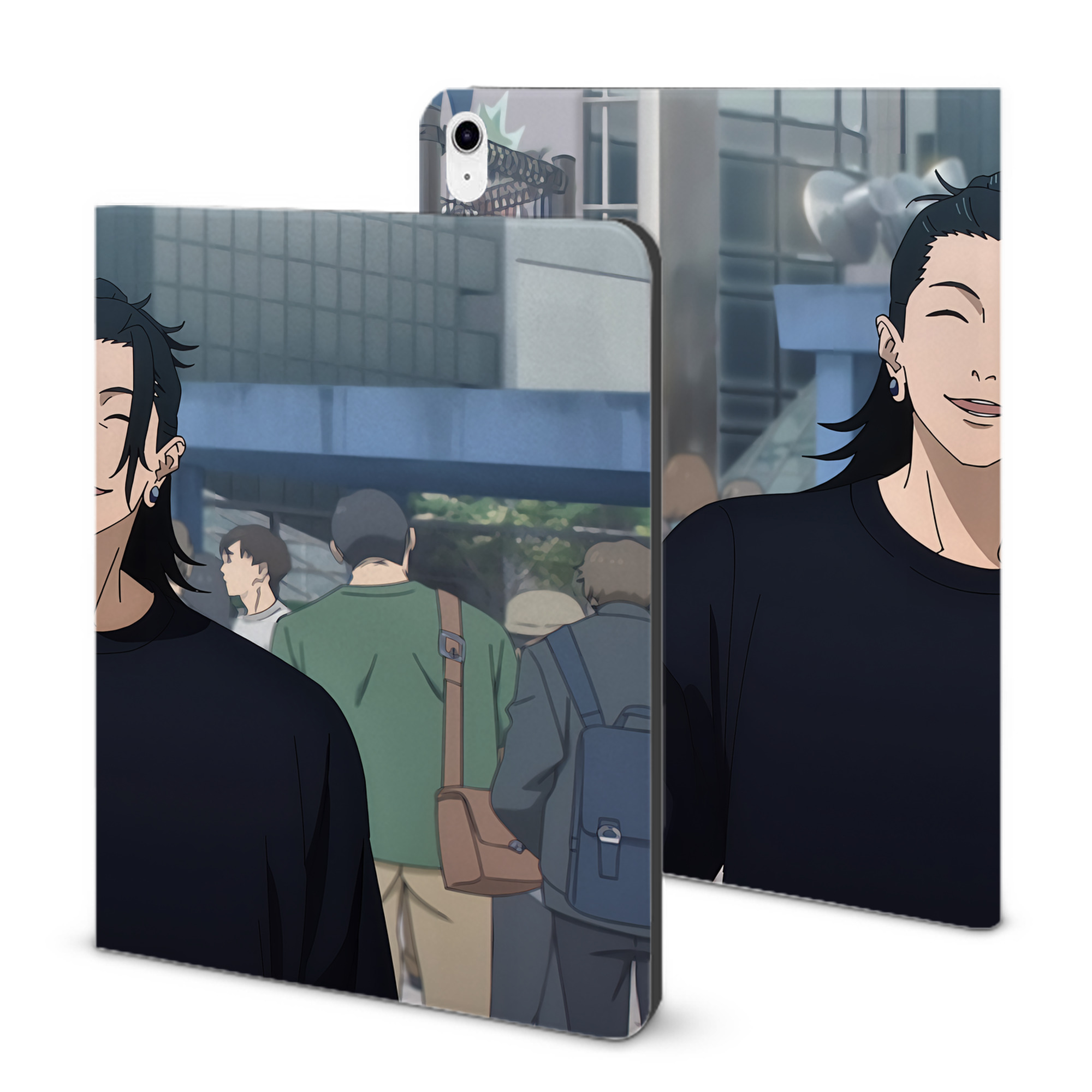 （画像用） 呪術廻戦 Jujutsu Kaisen IPad ケース ブック型 PUレザー TPU 耐衝撃 軽量 薄型 ペン収納なし 全面保護 IPad 各モデル対応